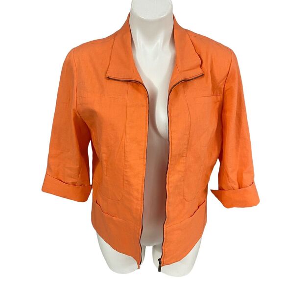 Coldwater Creek Blazer Womens Size 10 Jacket Harvest Fall Halloween Work Zip Up - Picture 4 of 16